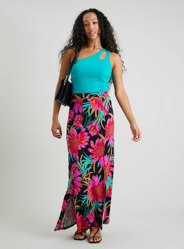 Tropical floral hotsell maxi skirt